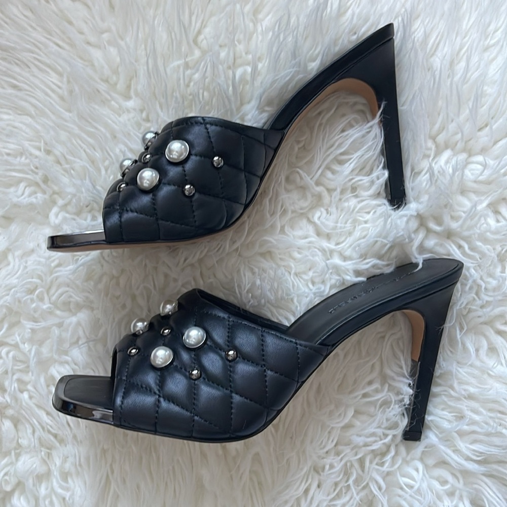 NEW Karl Lagerfeld - Black Amina Studded Heeled Mule - Picture 4 of 11